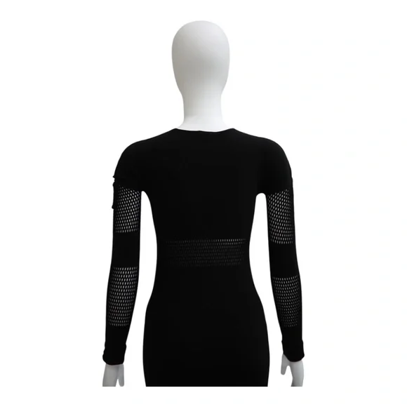 MQ by Alexander McQueen black fitted long sleeve dress SZ XS-S